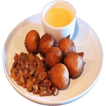 Beignets, Haricots Bouilli
